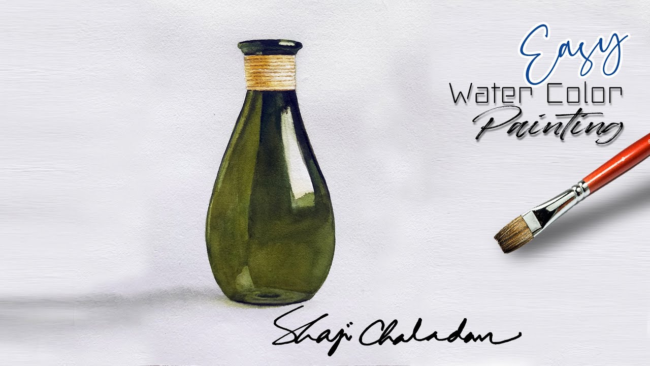 How to paint Glass Bottle | Watercolor | Sill life