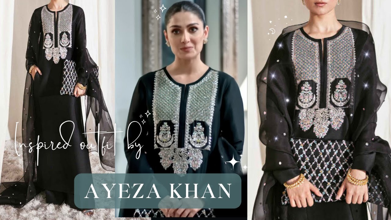 Ayeza Khan inspired✨ outfit designing/ Hand embroidery work neck/ Trending ayeza khan inspired dress