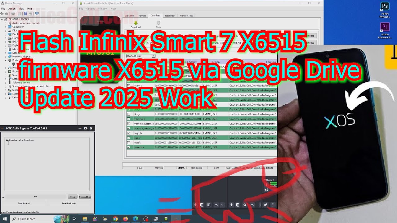 Flashing Infinix Smart 7 (X6515) via SP FlashTool