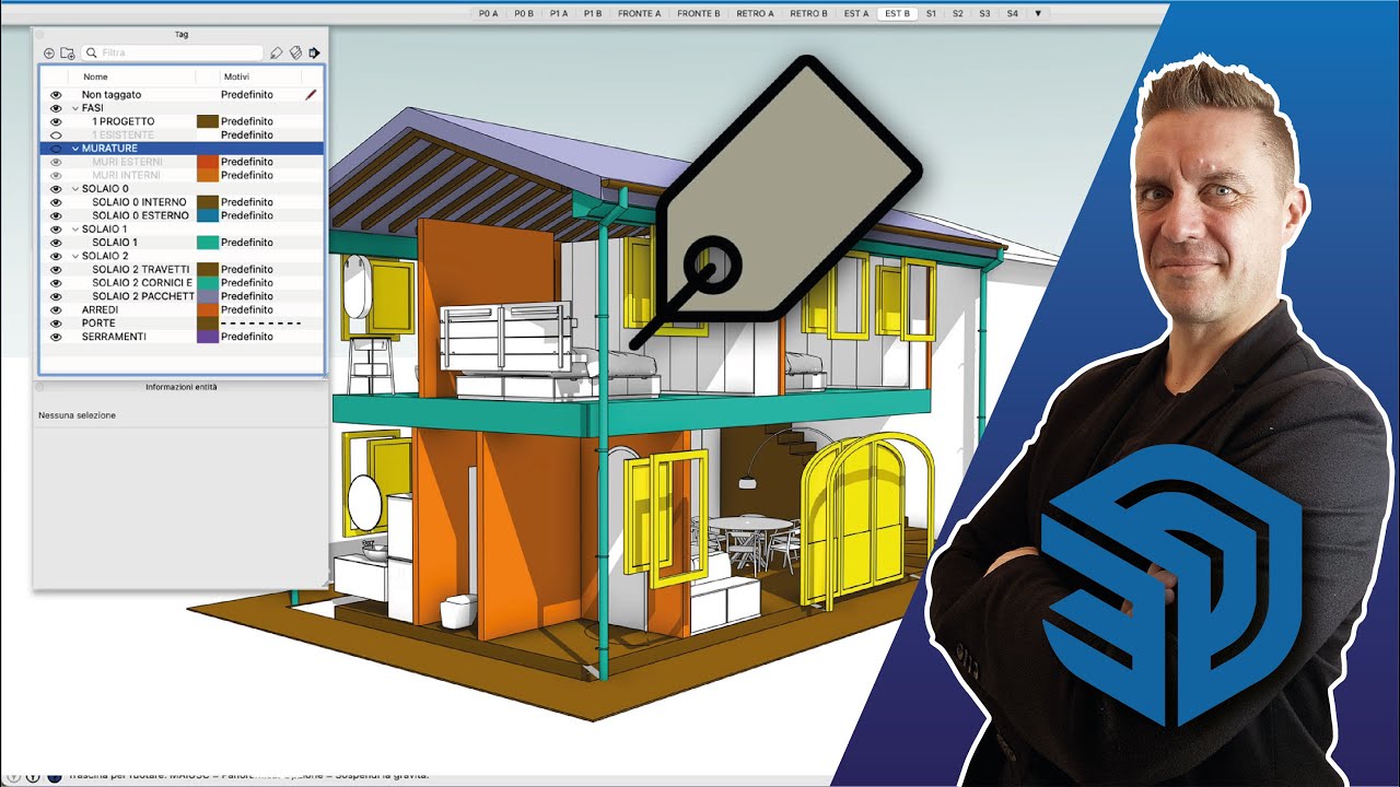Come utilizzare al meglio i Tag (Layer) in SketchUp