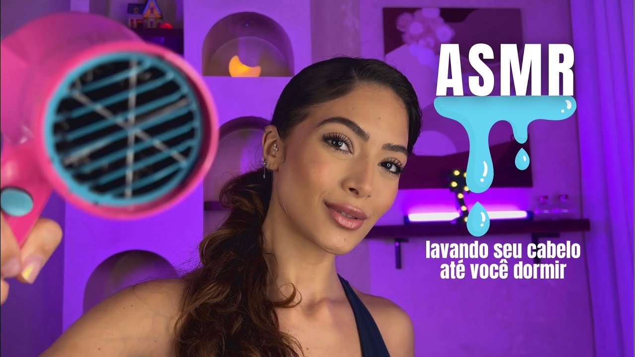 ASMR - Lavando seu cabelo até você dormir com sons realistas 💤