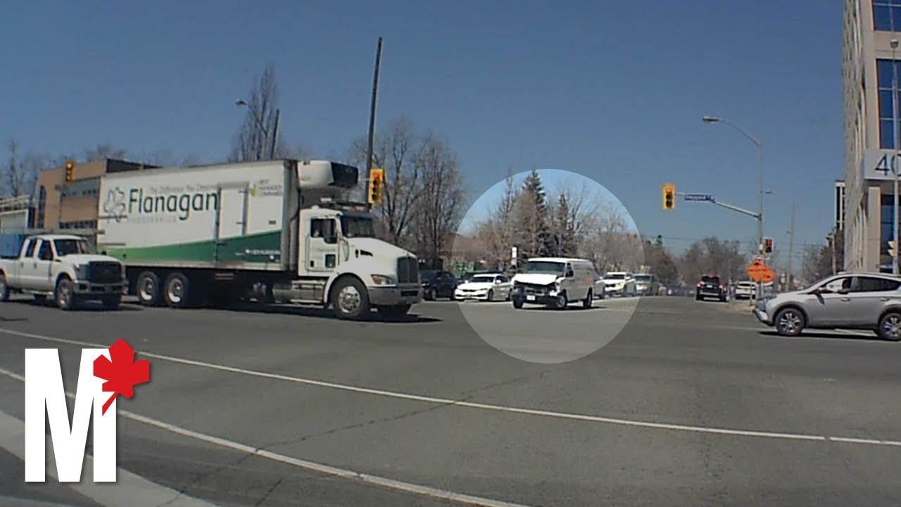 Toronto van attack: New dash cam video shows van narrowly missing pedestrians