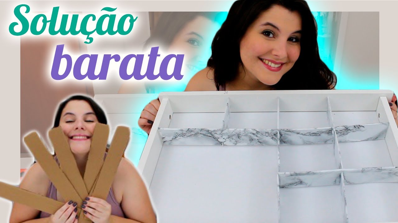 como fazer ORGANIZADOR DE GAVETA com PAPELÃO | Julia Martins