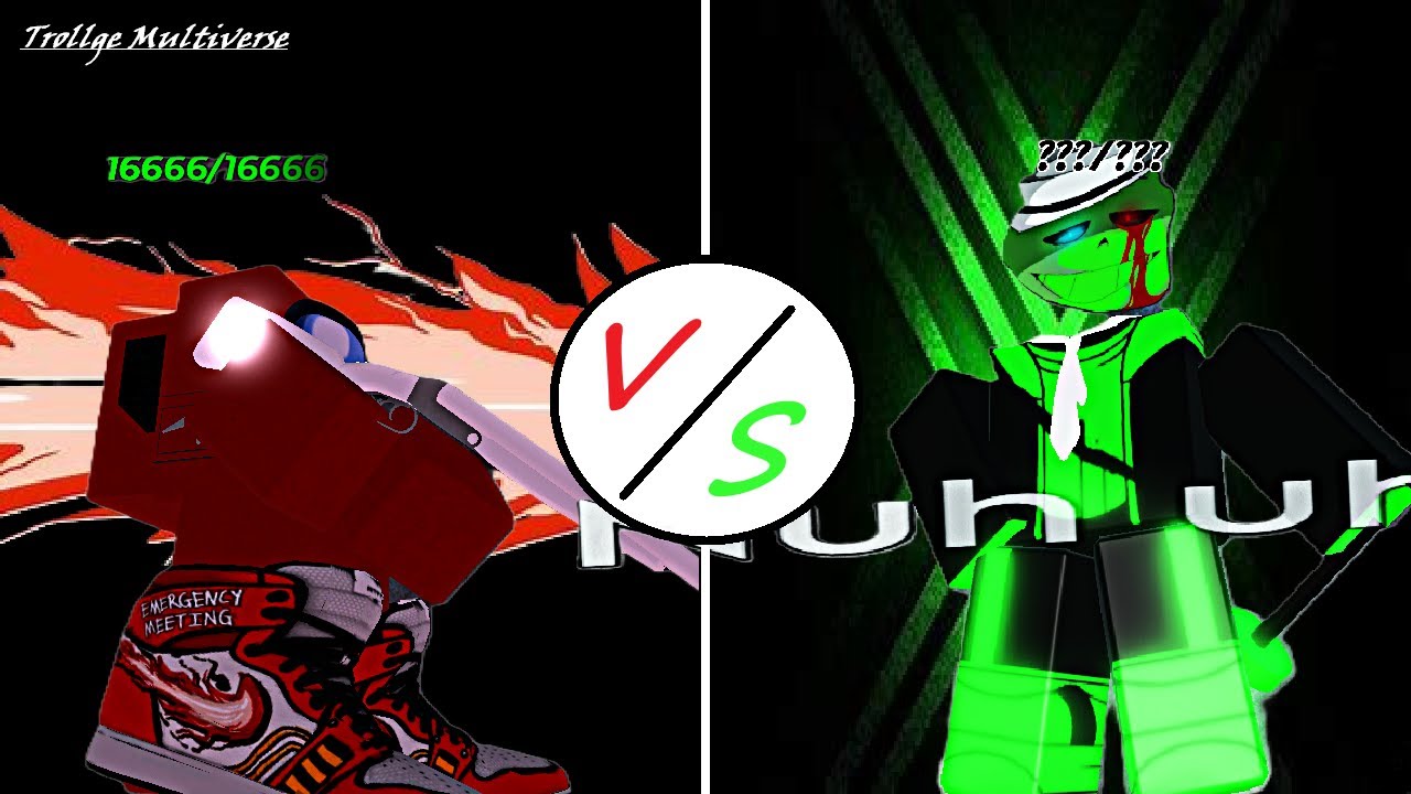 Sussy Baka VS Last Breath Sans:Green | Trollge Multiverse (Roblox)