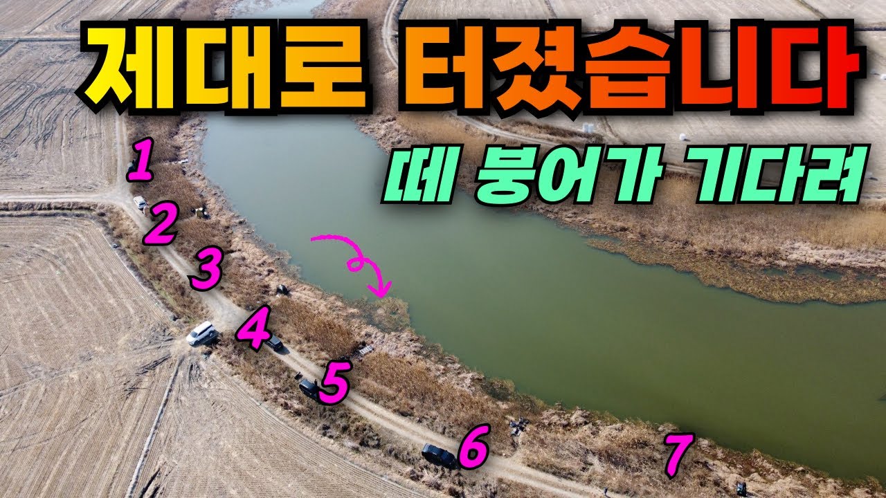 미친듯이 잡다가 지쳐서 철수;;; / 초대박 붕어낚시 / 해남 산이수로 붕어낚시