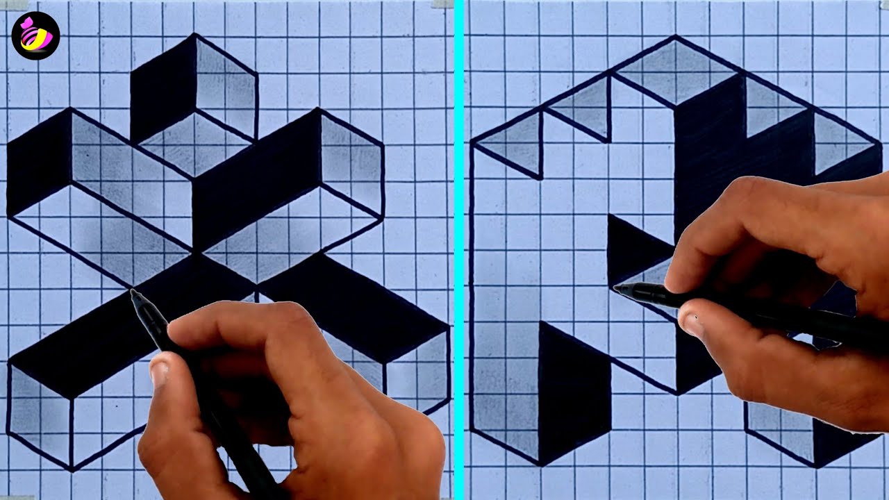 How to Draw 3D Drawings for Beginners #3dart | Ashar 2M