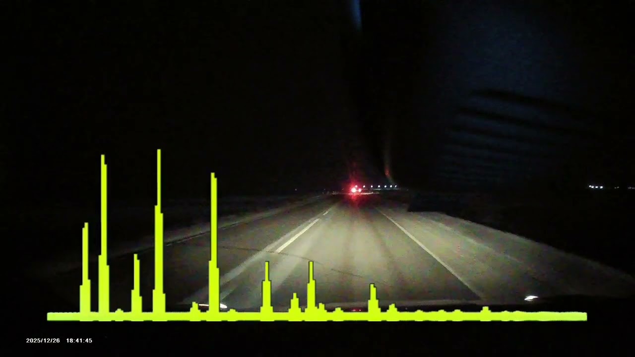 Dark mysterious electronic music road car trip