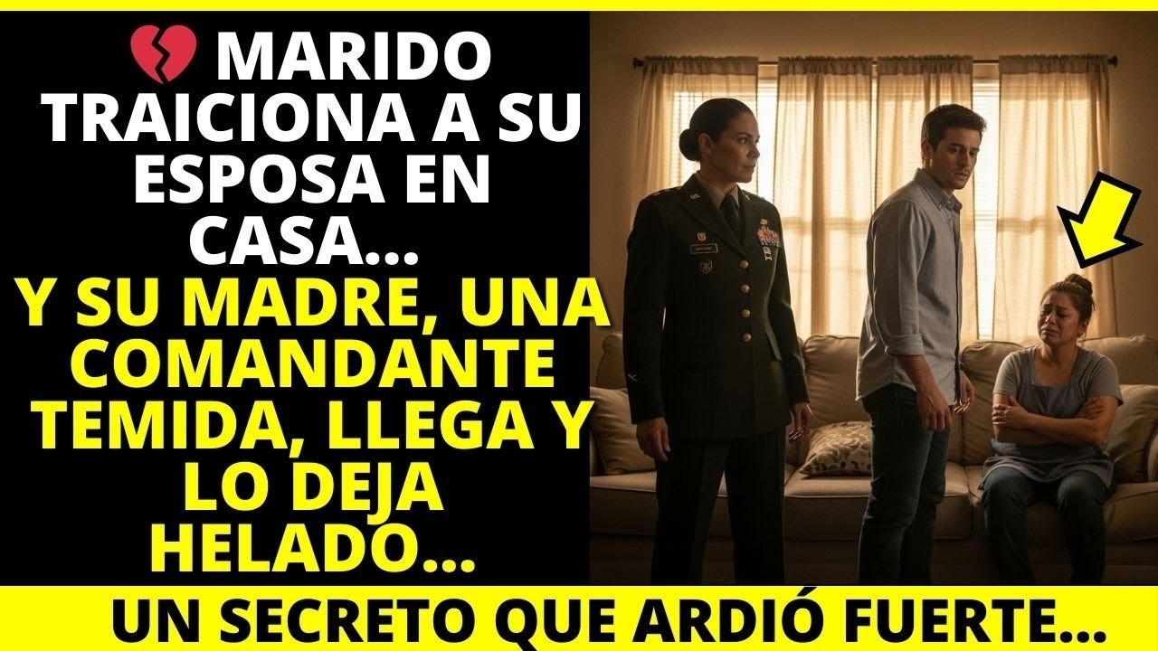 MARIDO TRAICIONA A SU ESPOSA EN CASA… Y SU MADRE, UNA COMANDANTE TEMIDA, LLEGA Y LO DEJA HELADO
