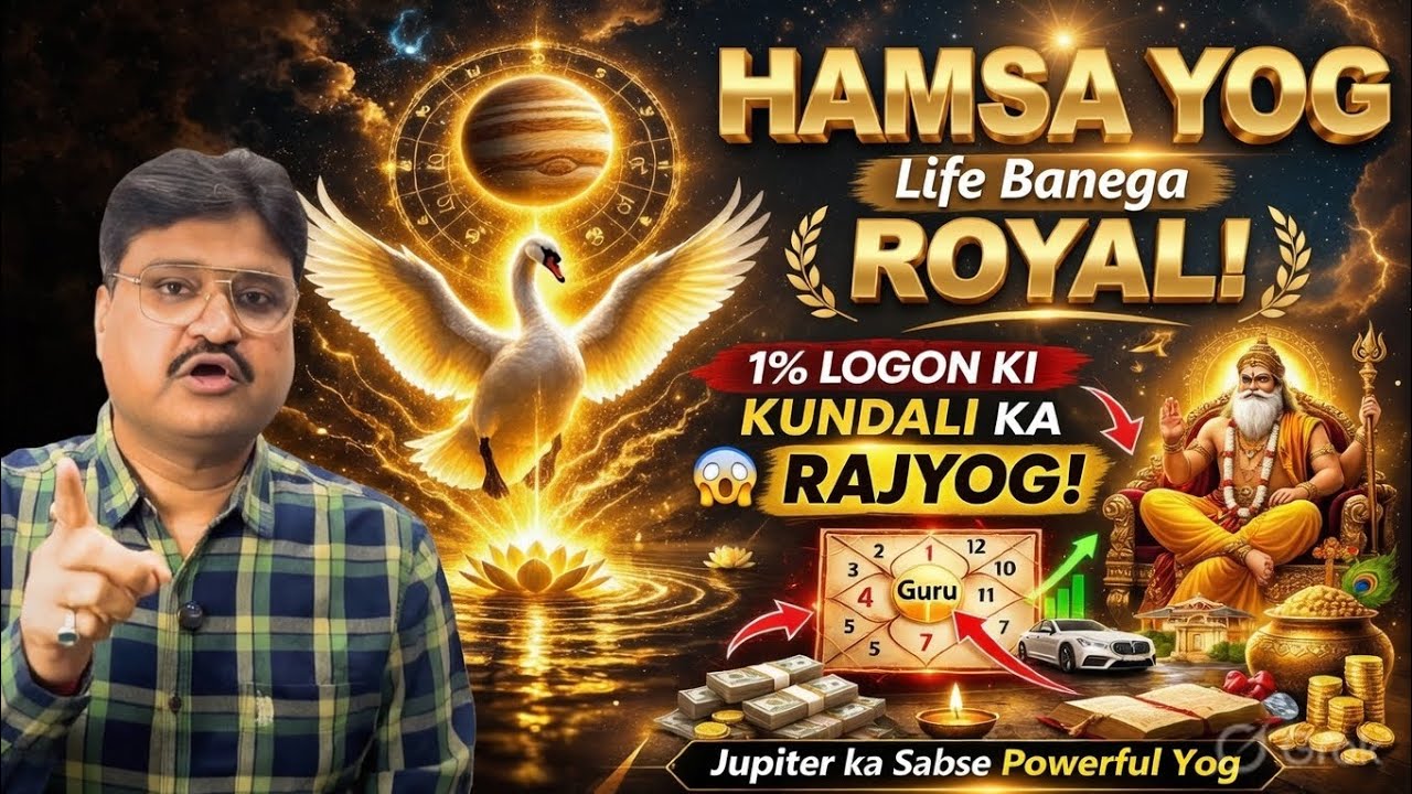 सिर्फ 1% लोगों में Hamsa Yog! 😮 Rajyog of Jupiter | Vedic Astrology | Understand Your Kundali