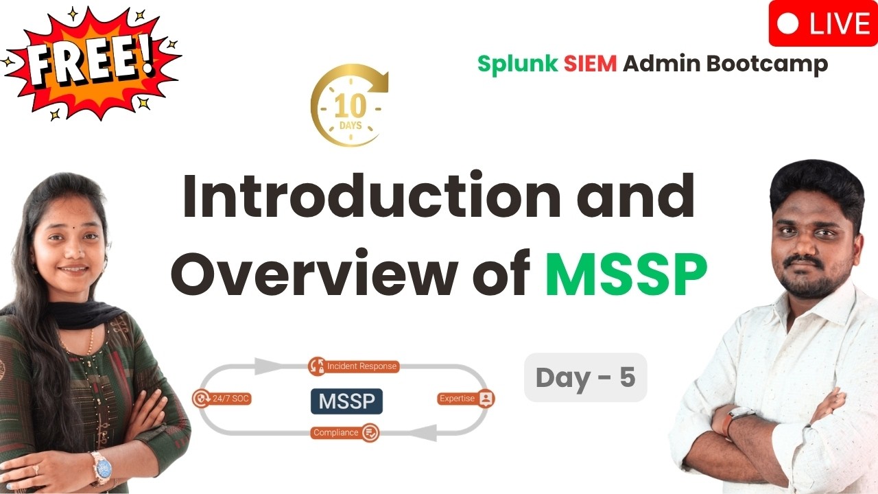 Free 5-days Splunk SIEM Admin Bootcamp Day-5 | Overview of MSSP and its Introduction | Live