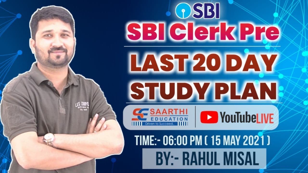 SBI Clerk Pre Last 20 Day Study Plan By Rahul Misal