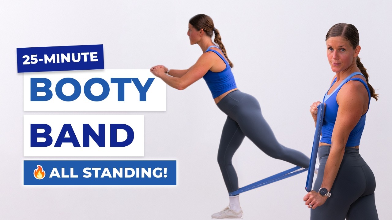25-Minute Booty Band Legs & Abs Workout | Standing Only!