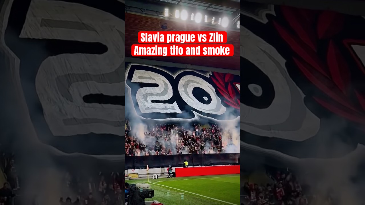 &ldquo;Slavia Prague Fans&rsquo; EPIC Tifo vs Zl&iacute;n! 🔴⚪ Incredible Ultras Show in Czech Football!&rdquo; 🇨🇿🔥