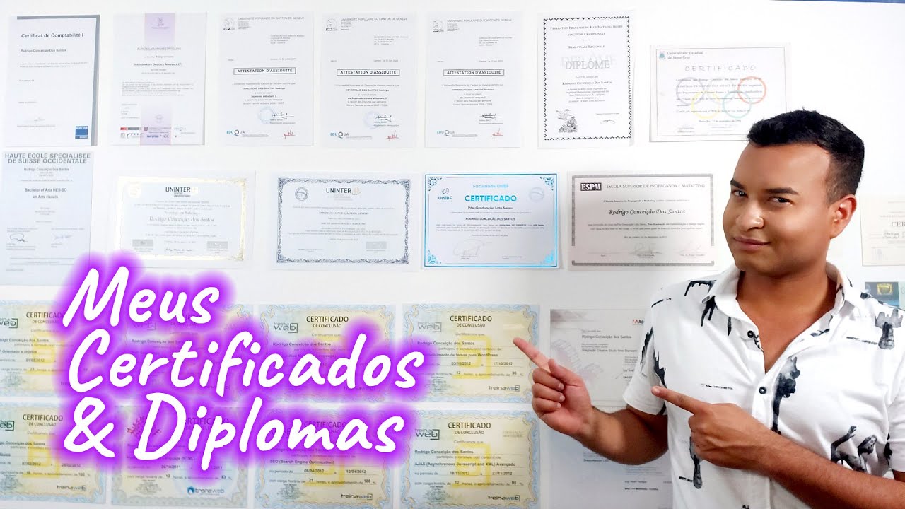 Meus CERTIFICADOS e DIPLOMAS #ostentação