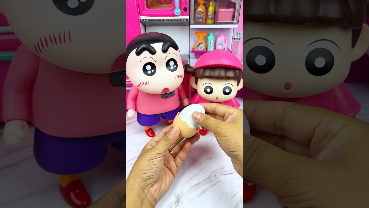 Shin and Nini Eating Egg Set Toys, Satisfying With Unboxing & Review ASMR Videos