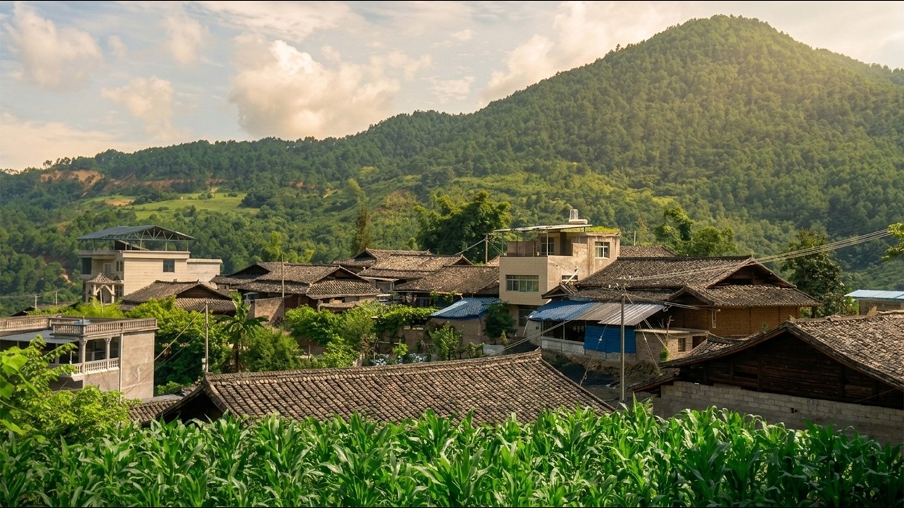 中国乡村步行，壮族吊脚楼里的传统生活，只剩老人、留守儿童的村庄 [4K]