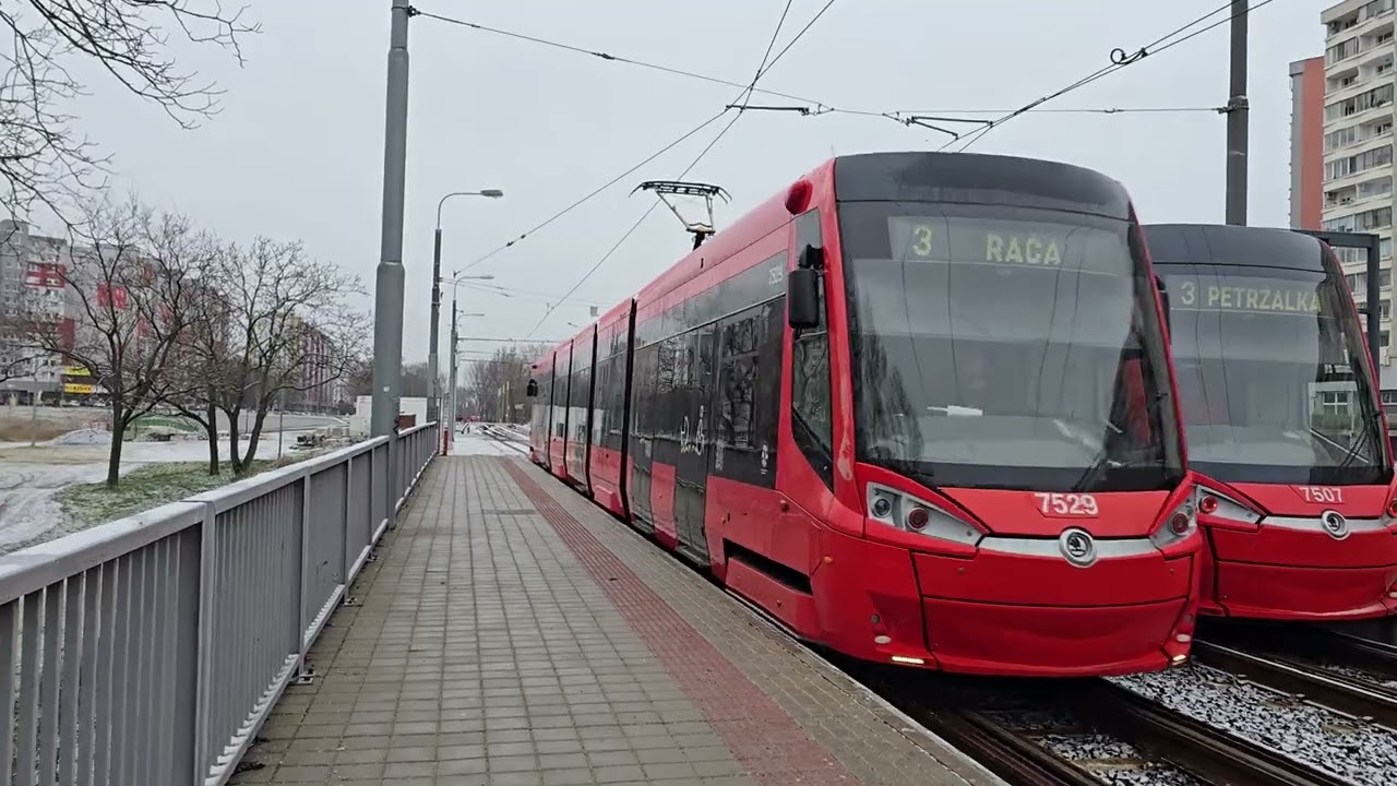 Onboard Dopravny Podnik Skoda 29T tram on line 3 in Bratislava (7529)