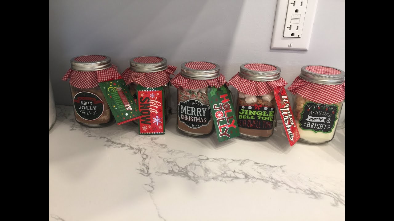 Hot chocolate in a Jar, 5 ways. Christmas homemade gift ideas 🎄 🎁