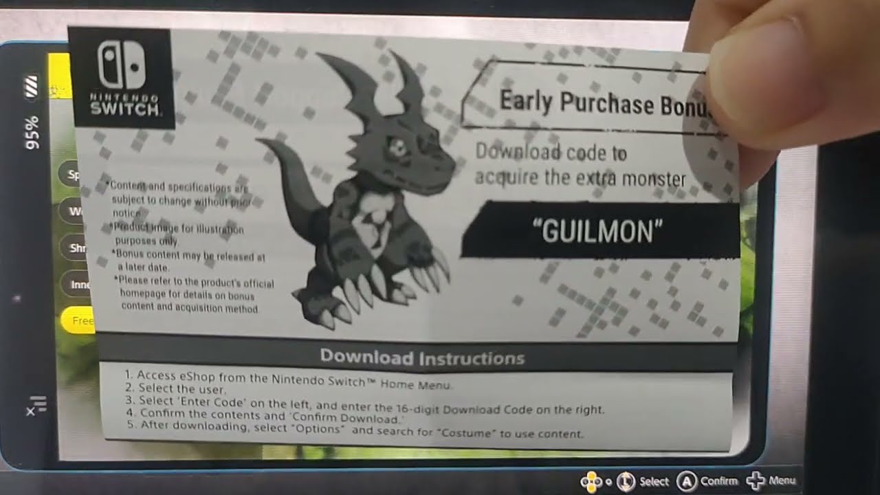 【數碼寶貝 絕境求生】Digimon Survive - nintendo switch in game how to get guilmon (redeem code)