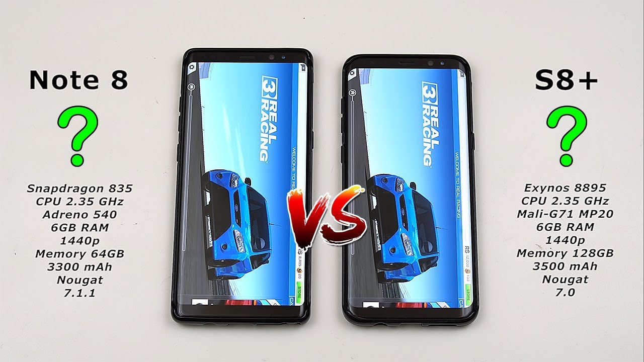 Samsung Note 8 vs Galaxy S8 Plus Speed Test! (Snapdragon 835 vs Exynos 8895 6GB RAM) [4K]