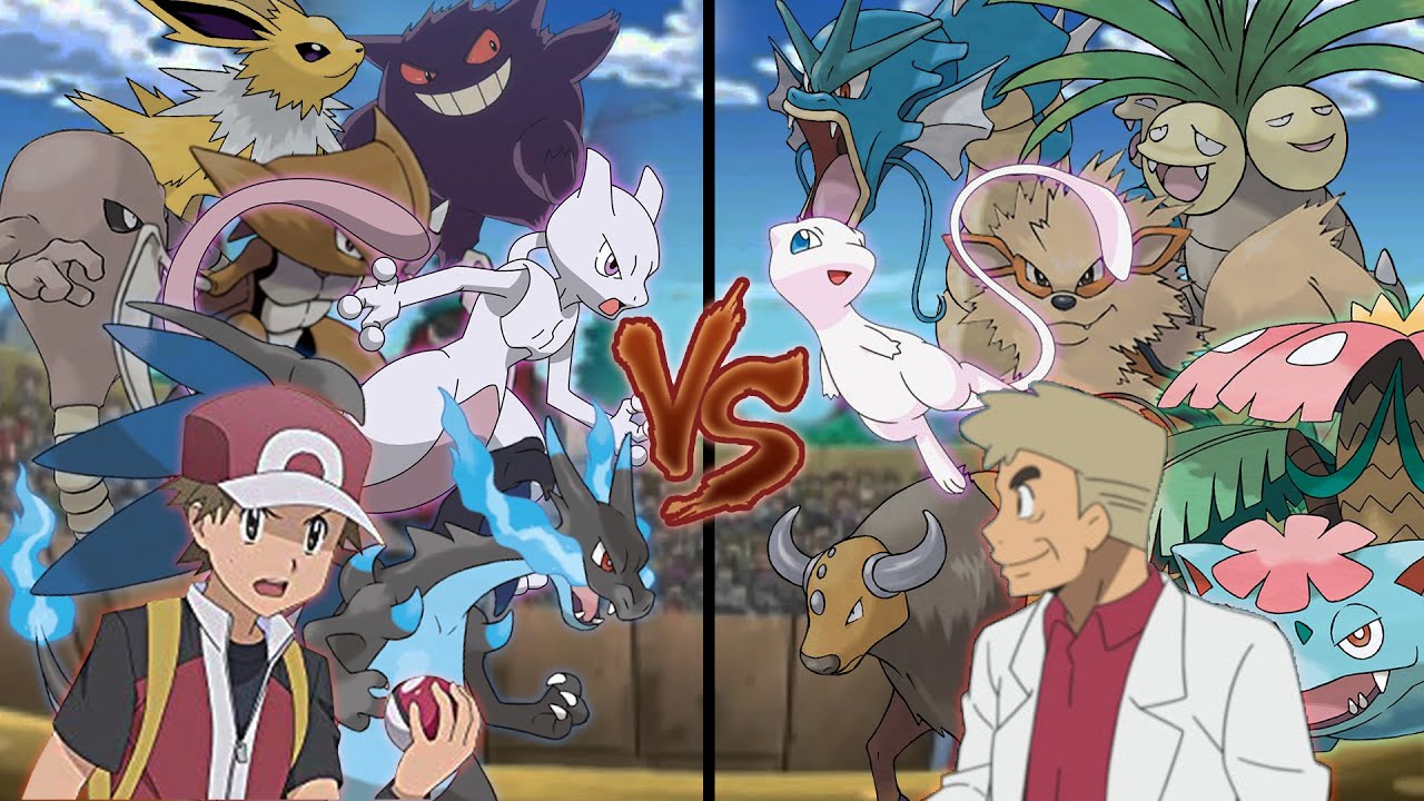 Pokemon Legendary Battle: Red Vs Professor Oak (Mewtwo Vs Mew)