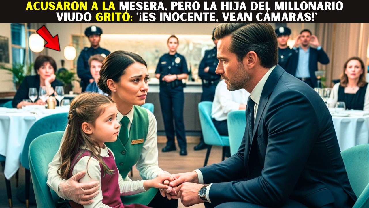 💔 Acusaron a la mesera, pero la hija del millonario viudo gritó '¡Es inocente, vean cámaras!
