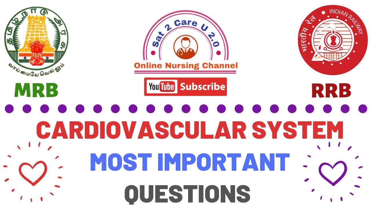 RRB / MRB Staff Nurse Exam Most Repeated Cardio Vascular Questions
