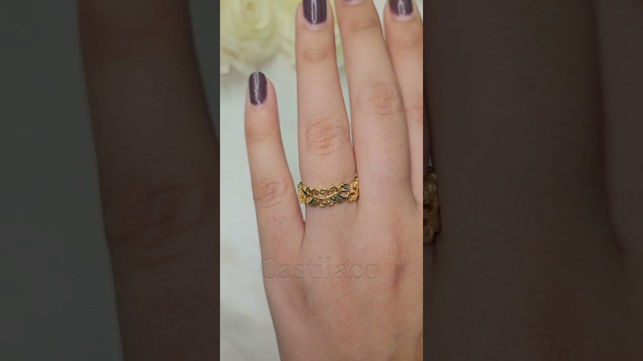 Filigree Vintage Gold Wedding Band #diamondband #weddingband #weddingring #filigree