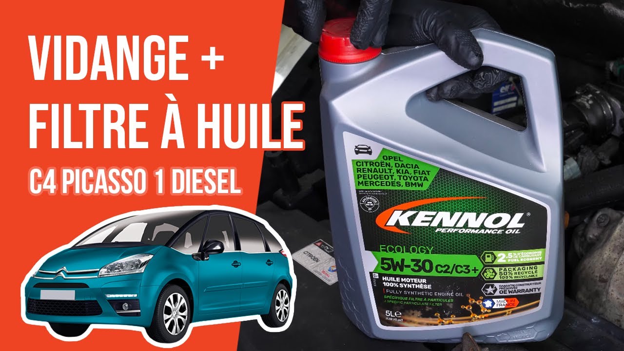 Vidange et changement du filtre à huile C4 Picasso 1 1.6 HDI 🛢
