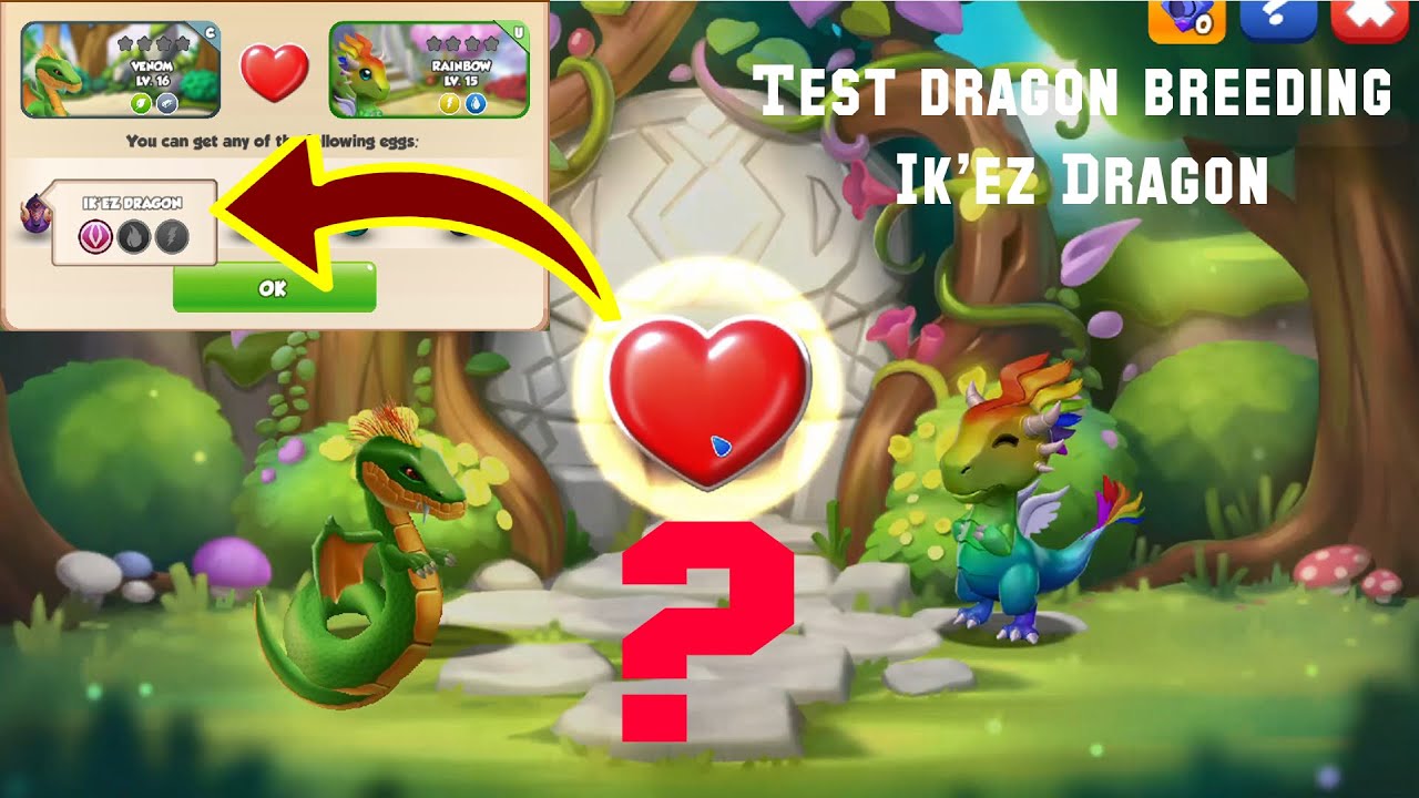Test dragon breeding Ik'ez Dragon , Breeding Token , Dragon Mania Legends , Gameplay Walkthrough
