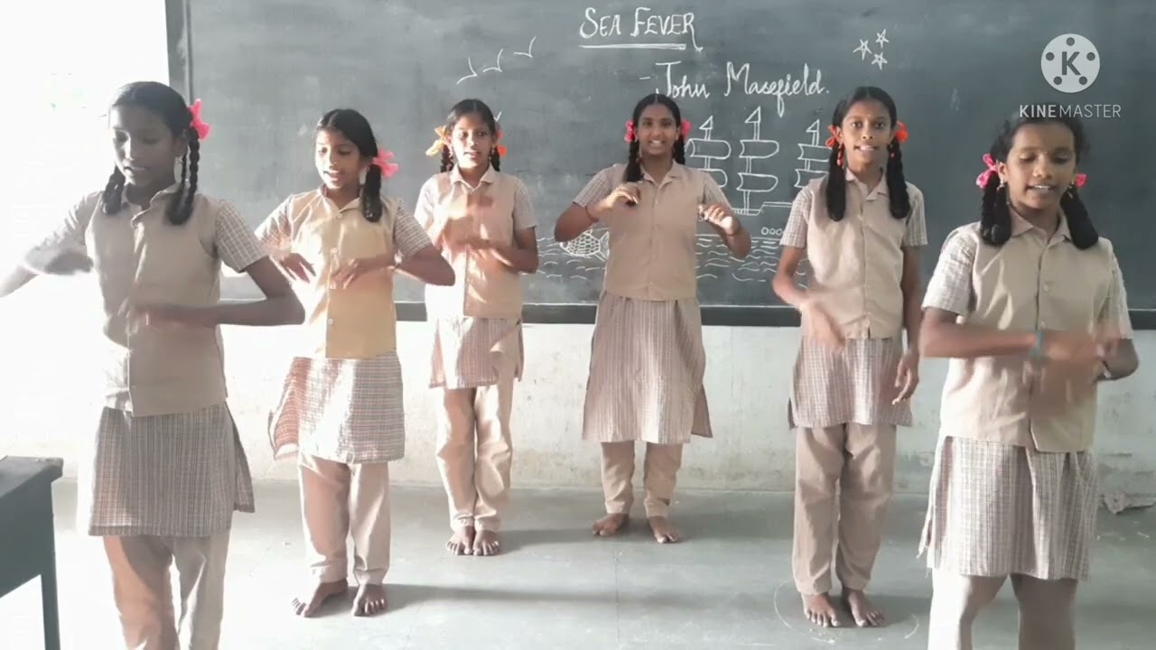 7th Std Memory Poem Term3/Sea Fever- John Masefield/ Recitation with Actions by Govt Students,Attur