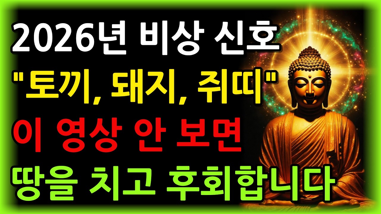 26년 비상사태! 토끼, 돼지, 쥐띠 제발 조심하세요. 피눈물 흘리기 싫으면 당장 이 '영상' 틀어놓으세요(액운 소멸 정화) #26년운세 #띠별운세 #삼재 #토끼띠 #돼지띠 #쥐띠