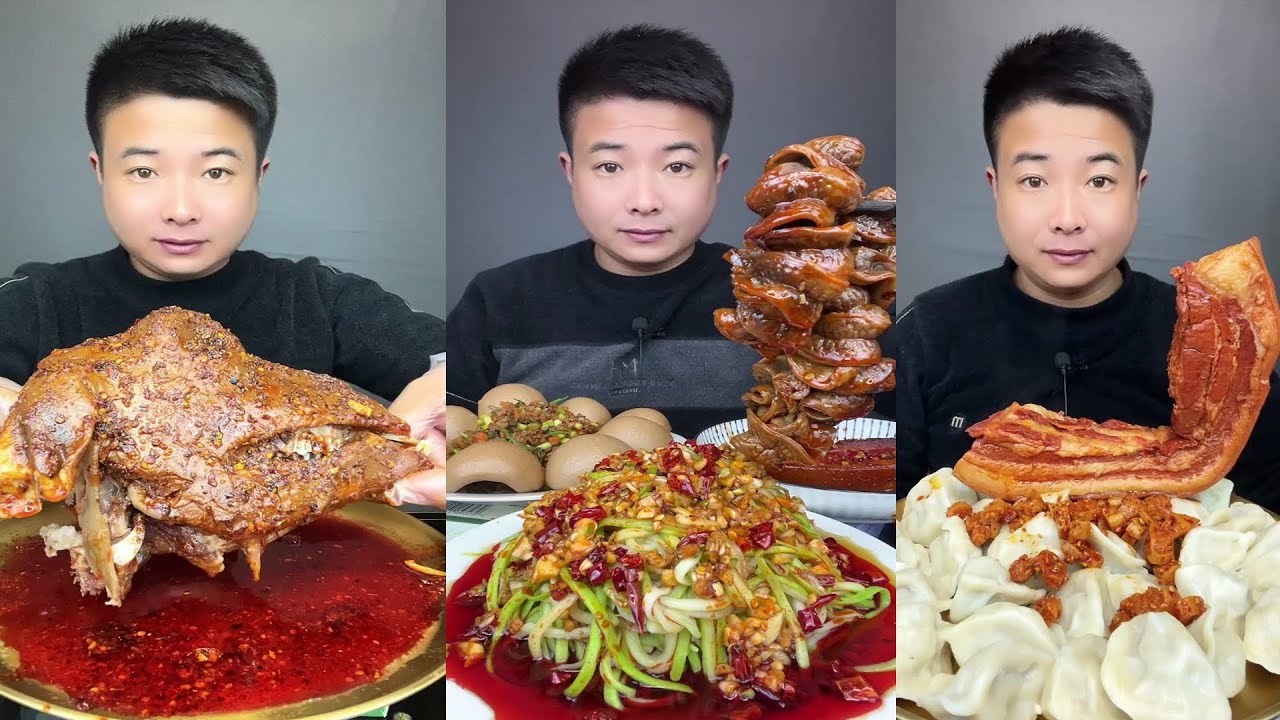 ASMR MUKBANG | SPICY BRAISED PORK BELLY |  EATING SHOW | EATING SHOW | Eat Beef Ribs #food #284