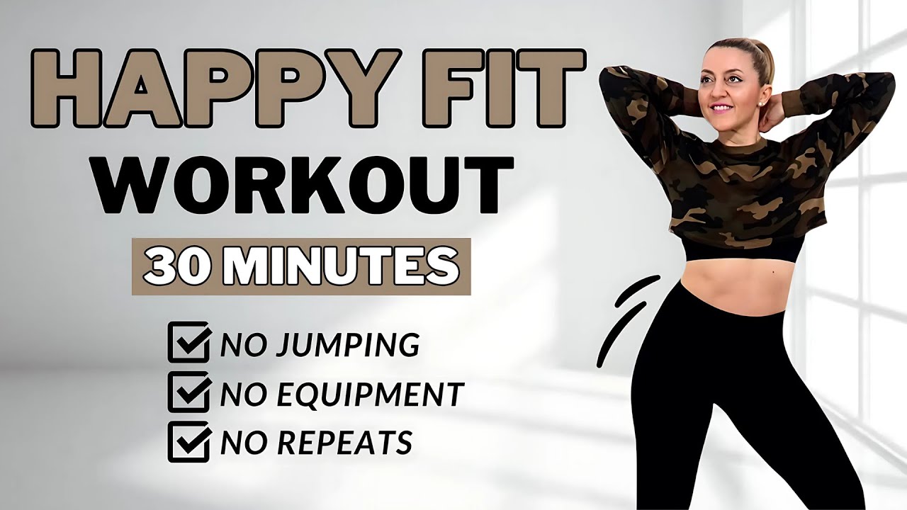🔥30 Min FULL BODY FAT LOSS🔥All Standing + No Jumping HIIT🔥No Repeat 🔥No Equipment🔥