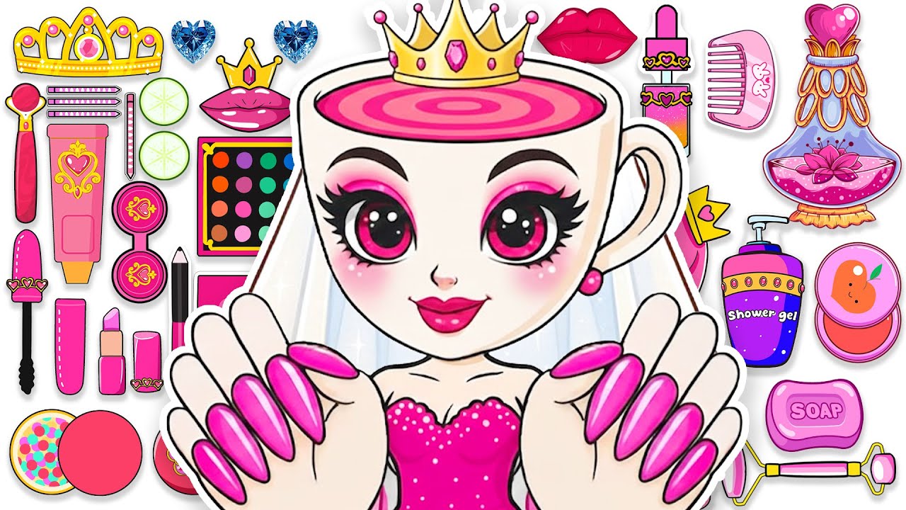 💖Paper DIY💖 Brainrot Ballerina Cappuccina Pink Bridal Skincare + Makeup Blind Box Unboxing ASMR