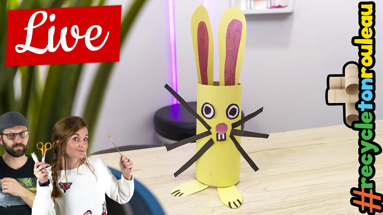 🔴 Le Live - Lapin de pâques en rouleau de papier toilette - Manzabull #recycletonrouleau