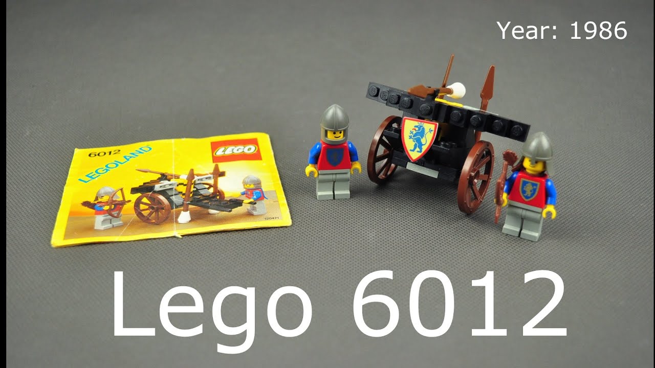 LEGO 6012 Castle  Lion Knights  Castle - Siege Crossbow and Knights- Speed Build / review year 1986