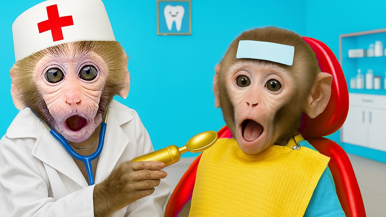 القرد بون بون يعتني بالقرد الصغير ويستكشف غرفة الحلوى الملوّنة