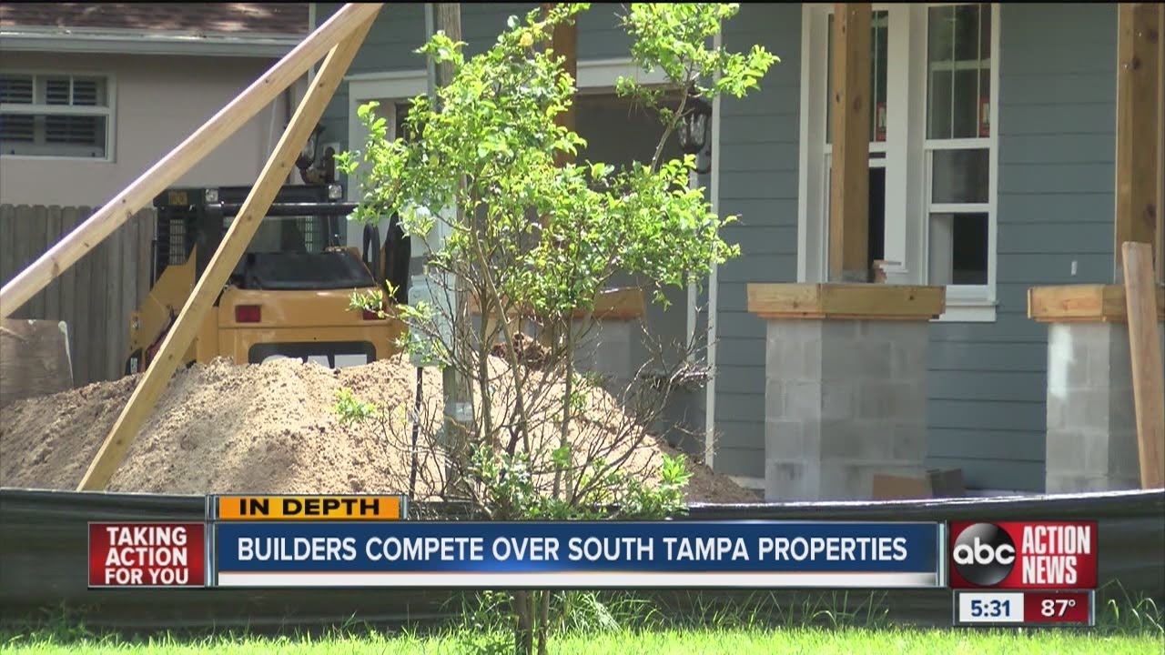 Builders competing over South Tampa properties, even as house buying falls across the country