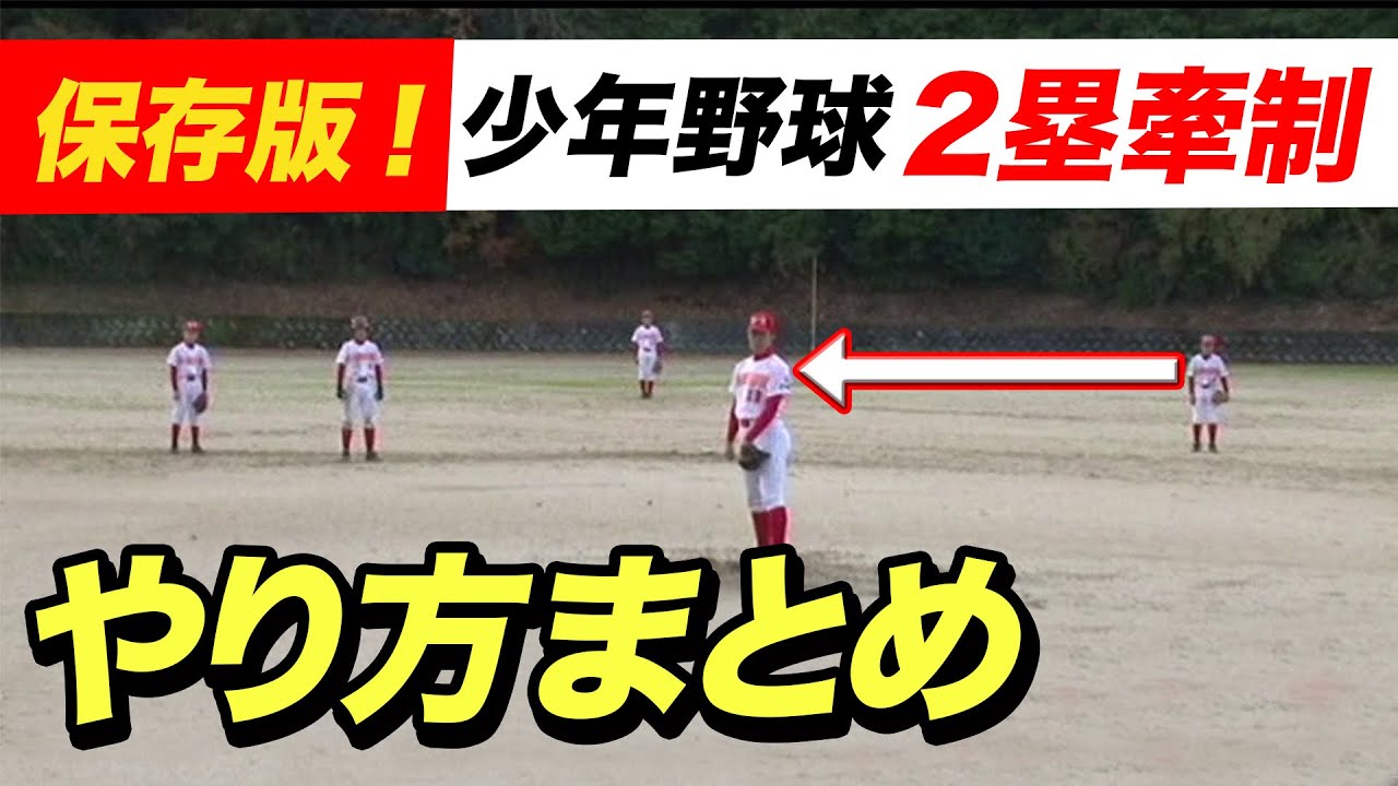 【少年野球】守備フォーメーション練習ノーアウトランナー２塁牽制