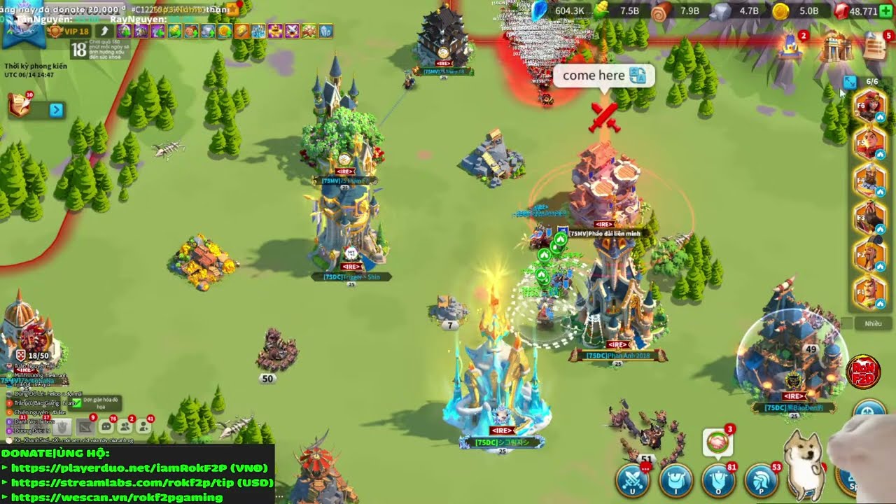 Mở Kingsland #2975 - Đèo 8 KvK Chinh Phạt - Map Binh Hùng Thành Cao Rise of Kingdoms Livestream