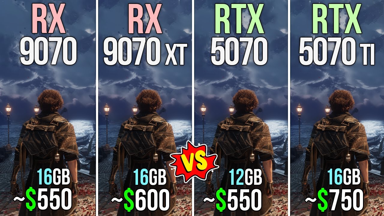 RX 9070 vs RX 9070 XT vs RTX 5070 vs RTX 5070 TI - Test in 20 Games | 1080p | 1440p | 4K