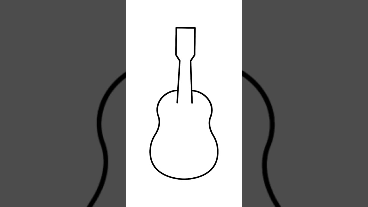 Draw guitar easy way #shorts #guitar