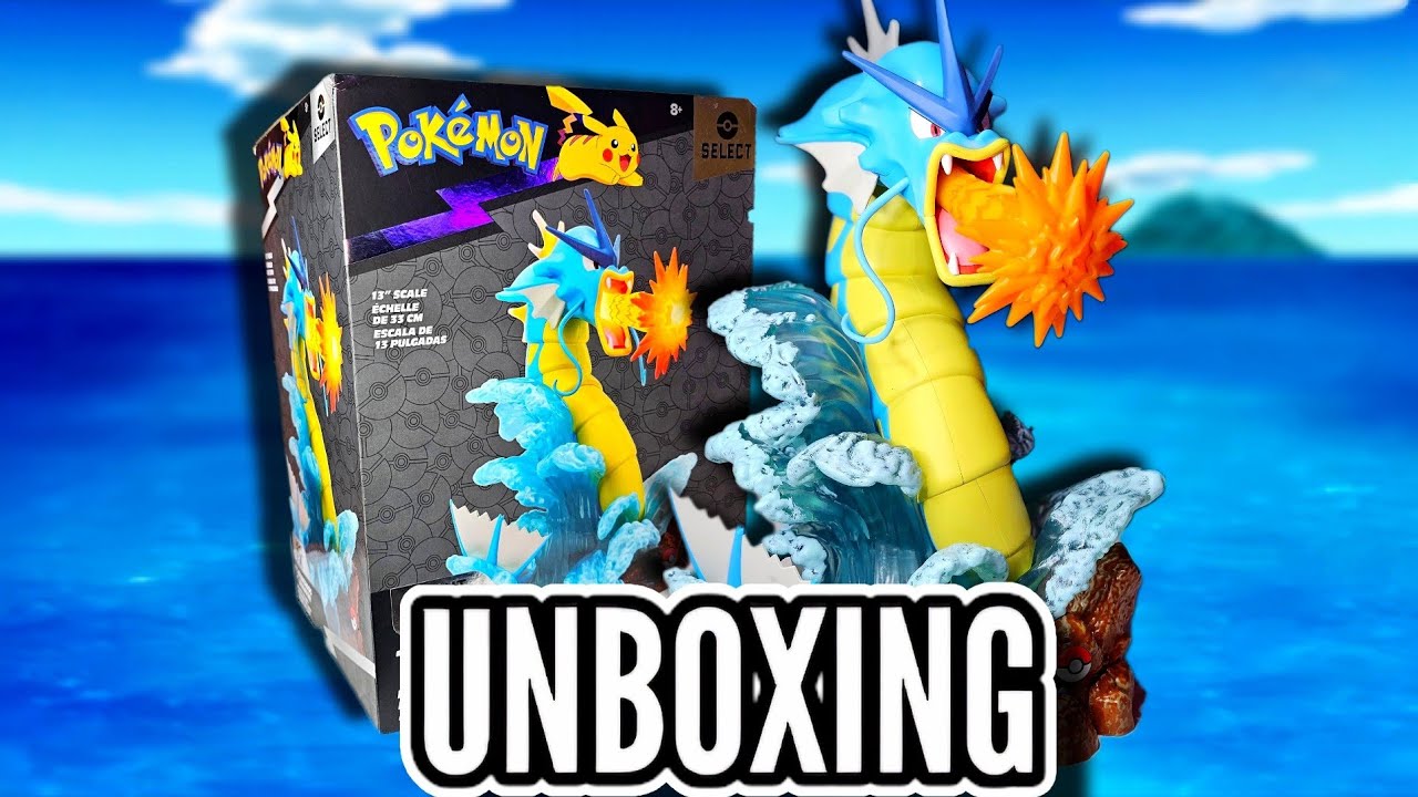 UNBOXING EPICO a Esta FIGURA DE GYARADOS Con Luzes De POKEMON!!! (Marca Jazwares)
