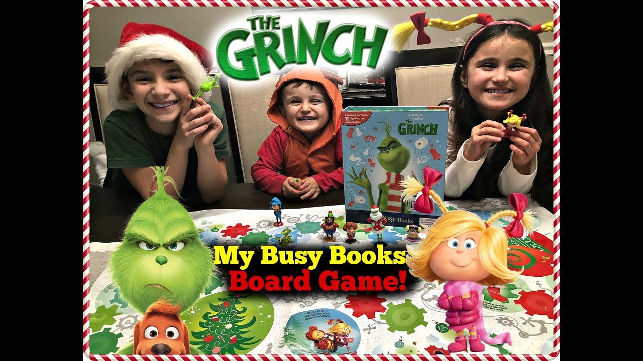 THE GRINCH Movie BOARD GAME! My Busy Books with 12 GRINCH Movie Characters!