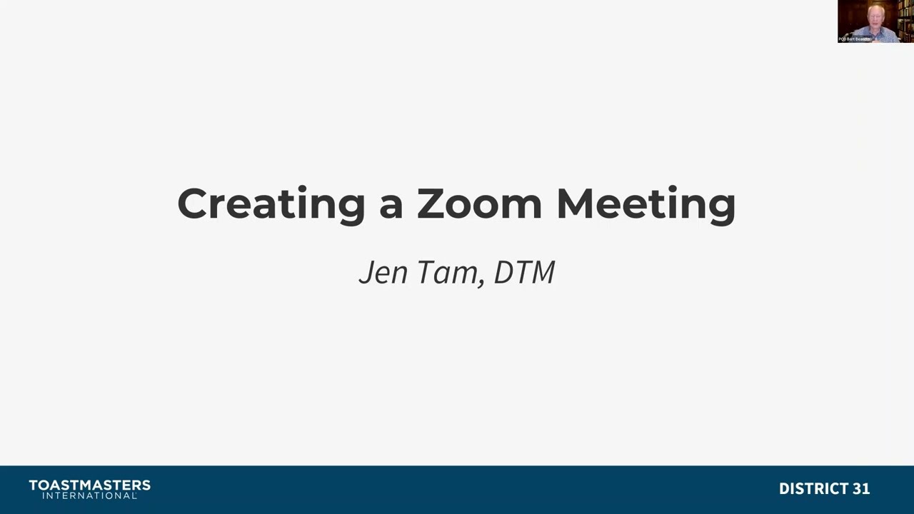 Creating a Zoom Meeting for a Speech Contest - Division B Director Jen Tam