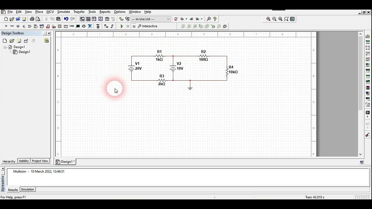 Verification of Thevenin's theorem in multisim.