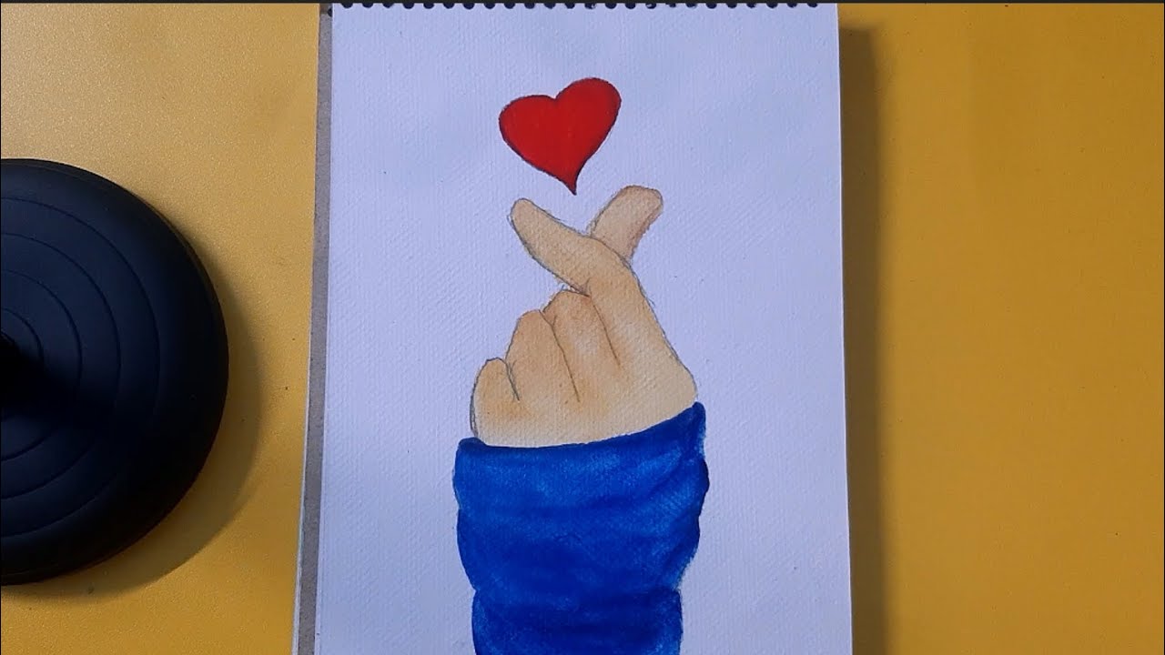 Korean tumbler heart drawing | How to draw | Easy cute heart painting
