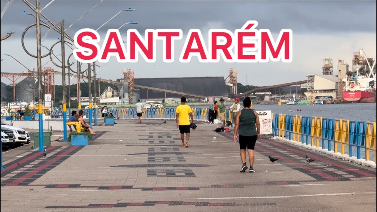 Manhã de quinta-feira na orla em frente à cidade de Santarém!