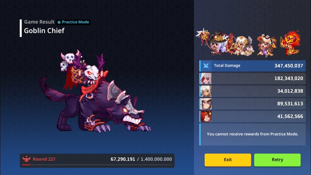 Guardian Tales Raid - Lucy - Tinia - Randi - Vishu vs Goblin (347,4/400,8 F)